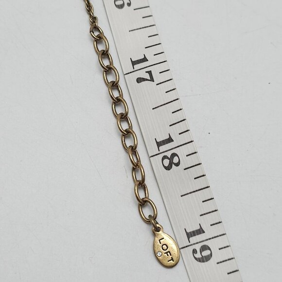 Floral Statement Necklace With Faux Pearls Clear Rhinestones By Loft - Picture 6 of 6